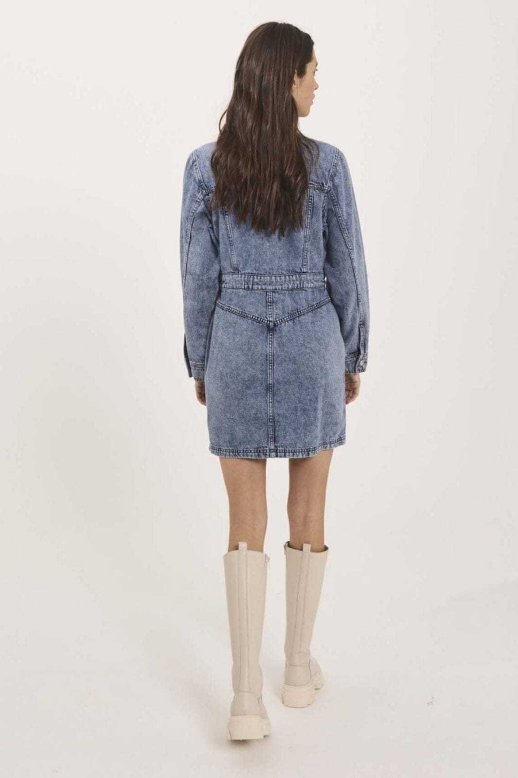 NORR - Cara Ls Denim Dress - Light blue denim 