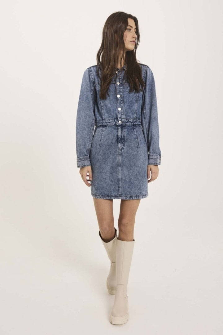NORR - Cara Ls Denim Dress - Light blue denim 