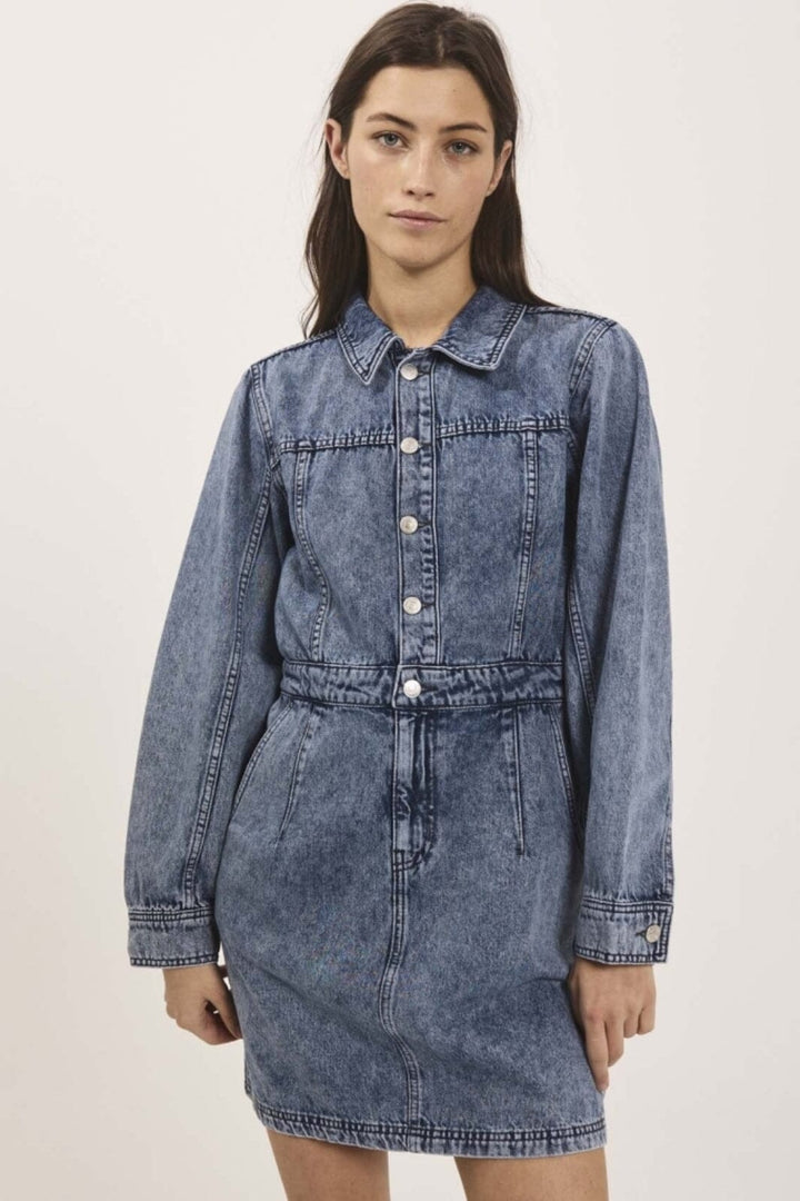 NORR - Cara Ls Denim Dress - Light blue denim 