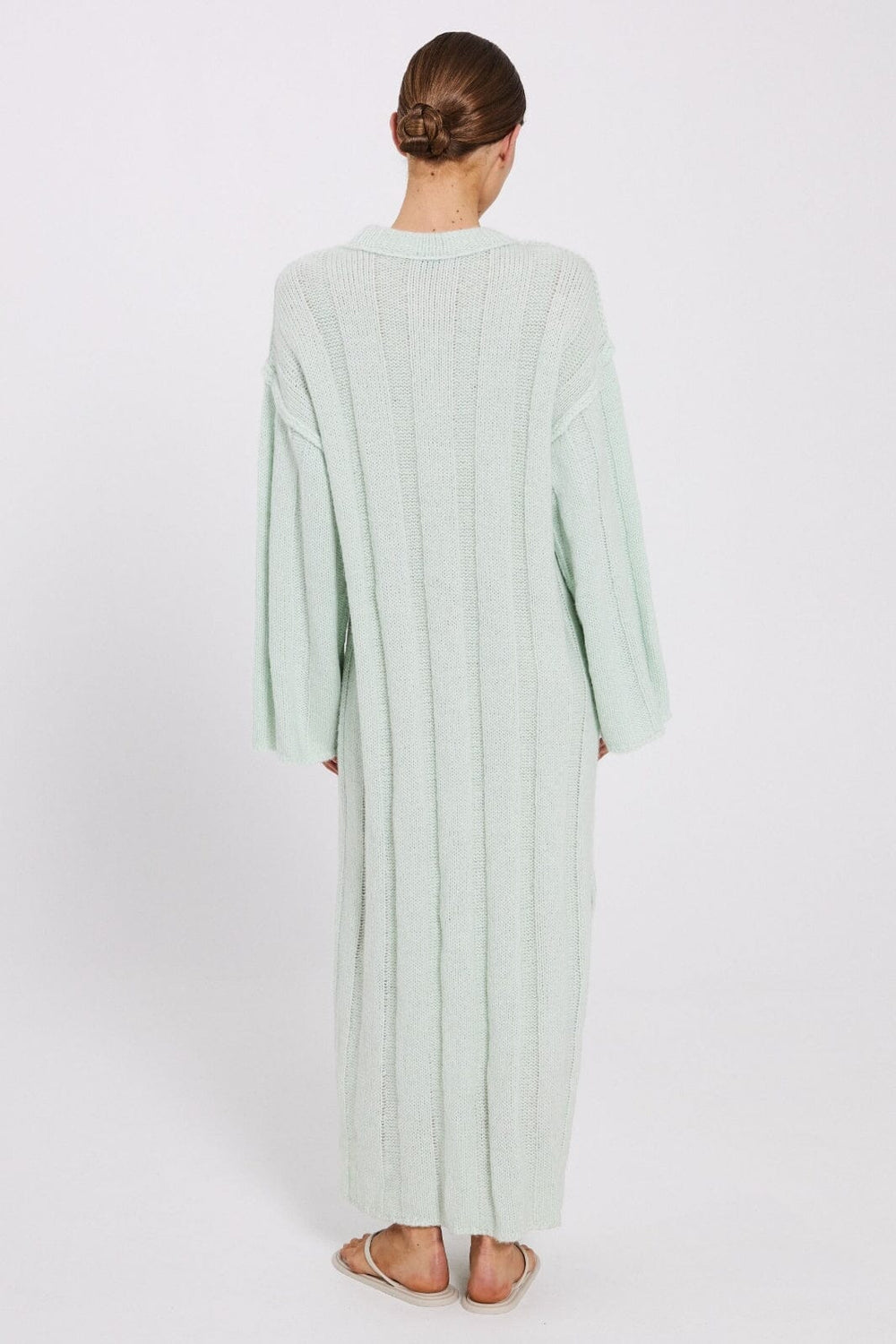 Norr - Fuscia Rib Knit Dress - Mint Green Mélange Kjoler 