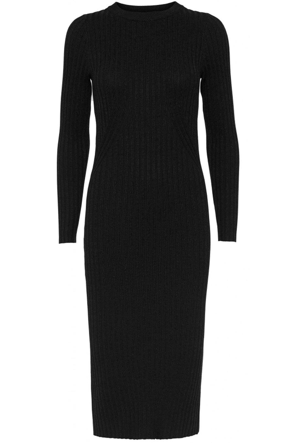 NORR - Karlina O-Neck LS Dress - Black Kjoler 