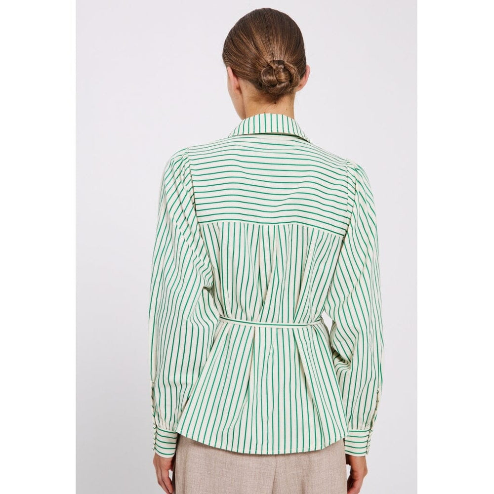Norr - Linna Shirt - Bright Green Stripe