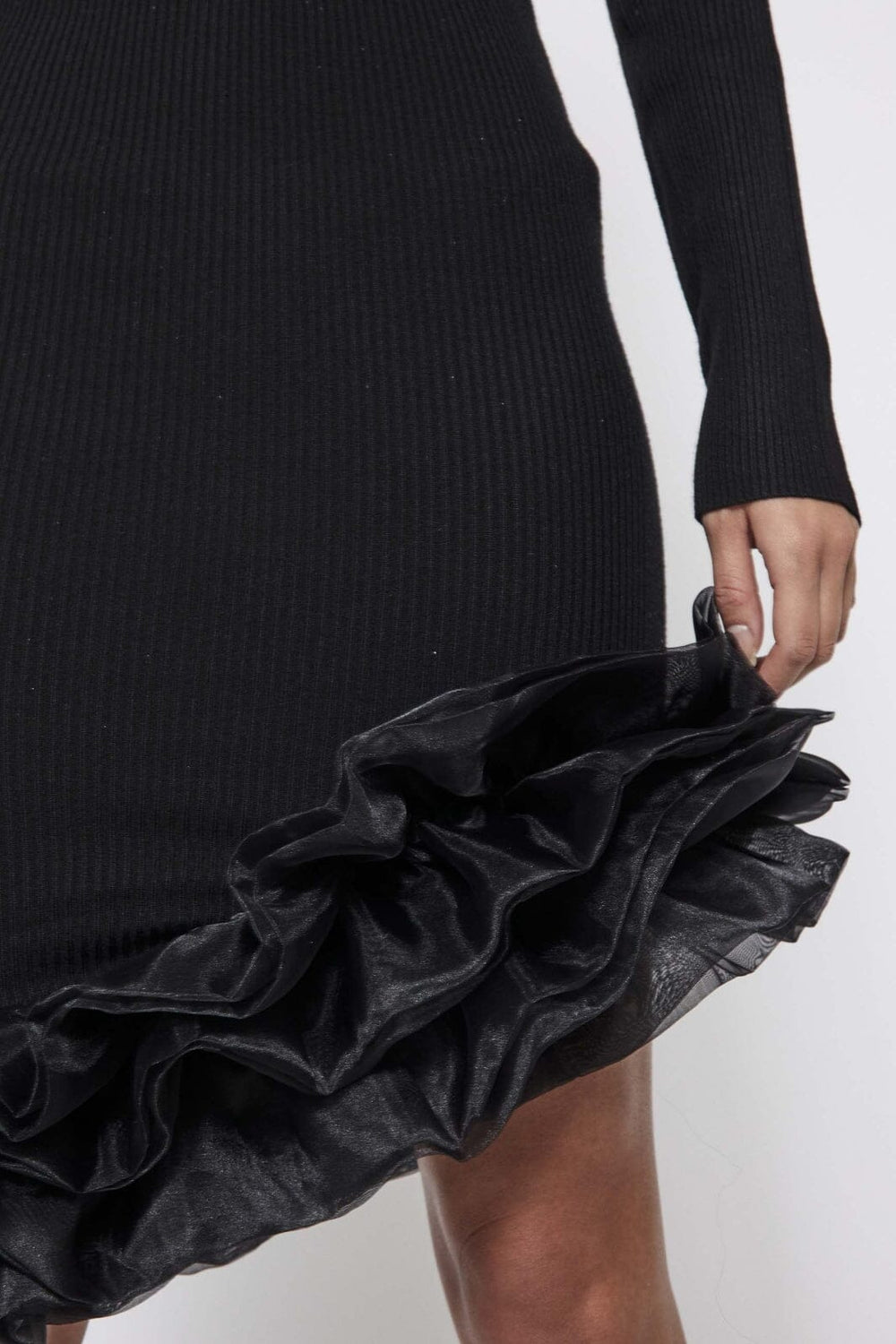 NORR - Sherry Organza Knit Dress - Black Kjoler 