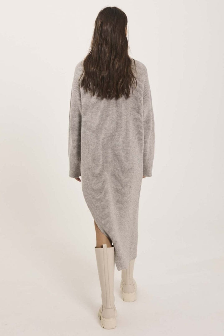 NORR - Sinna Slit Dress - Light grey melange 