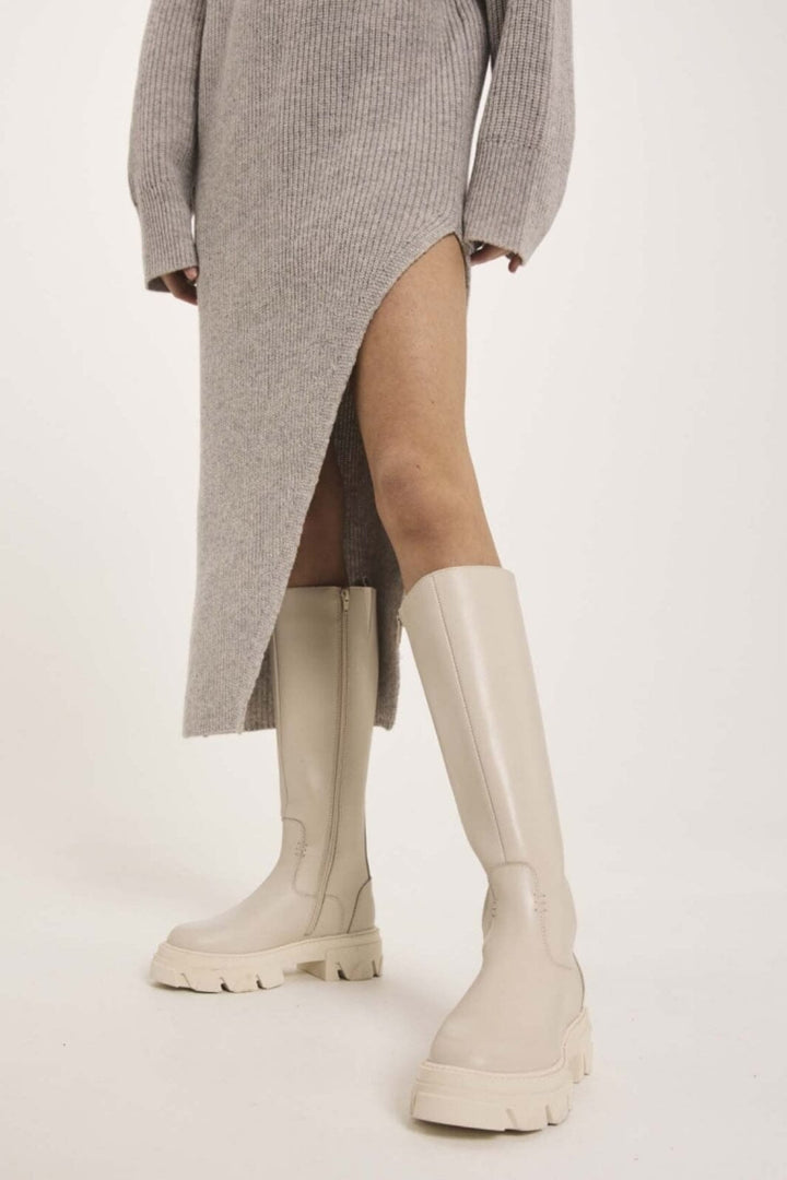 NORR - Sinna Slit Dress - Light grey melange 