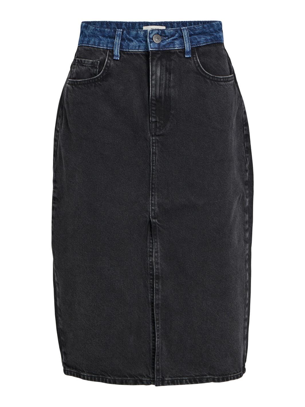 Object - Objbeate Denim Skirt Aw Fair 23 - 4487029 Black Denim Medium Blue Denim