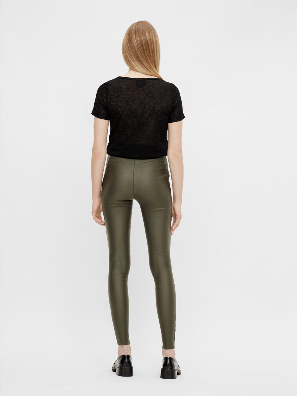 Object Collectors Item, Objbelle Mw Coated Leggings, Forest Night