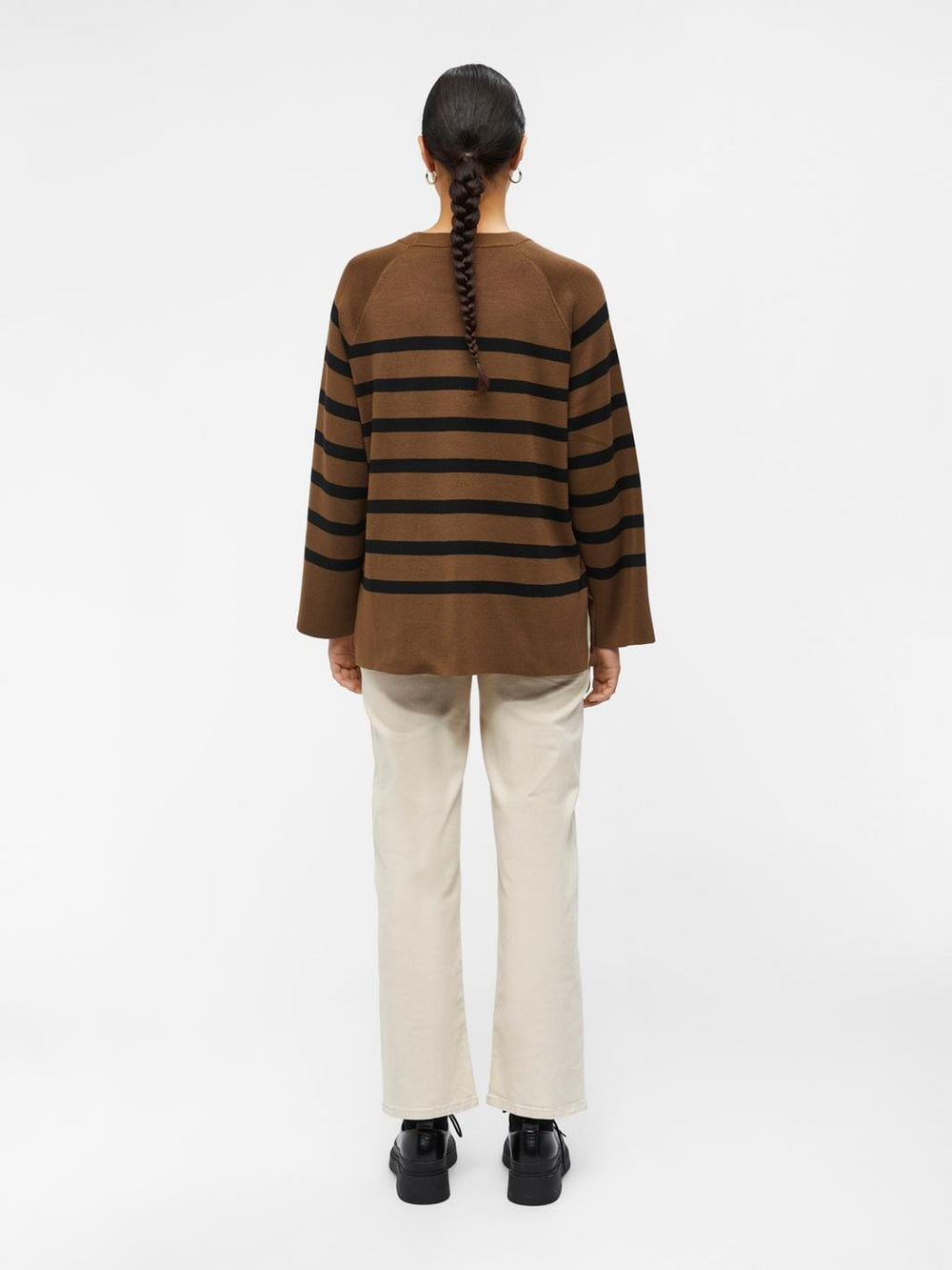 Object - Objester Ls Knit Top - 4144018 Dark Earth Black