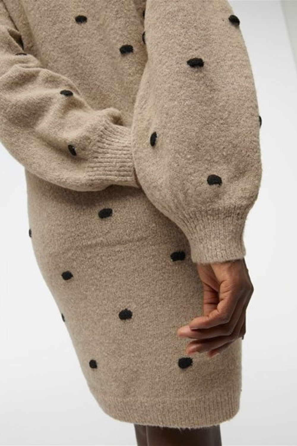 Object - Objeve Nonsia L/S Dress Aop - Incense BLACK DOTS Kjoler 