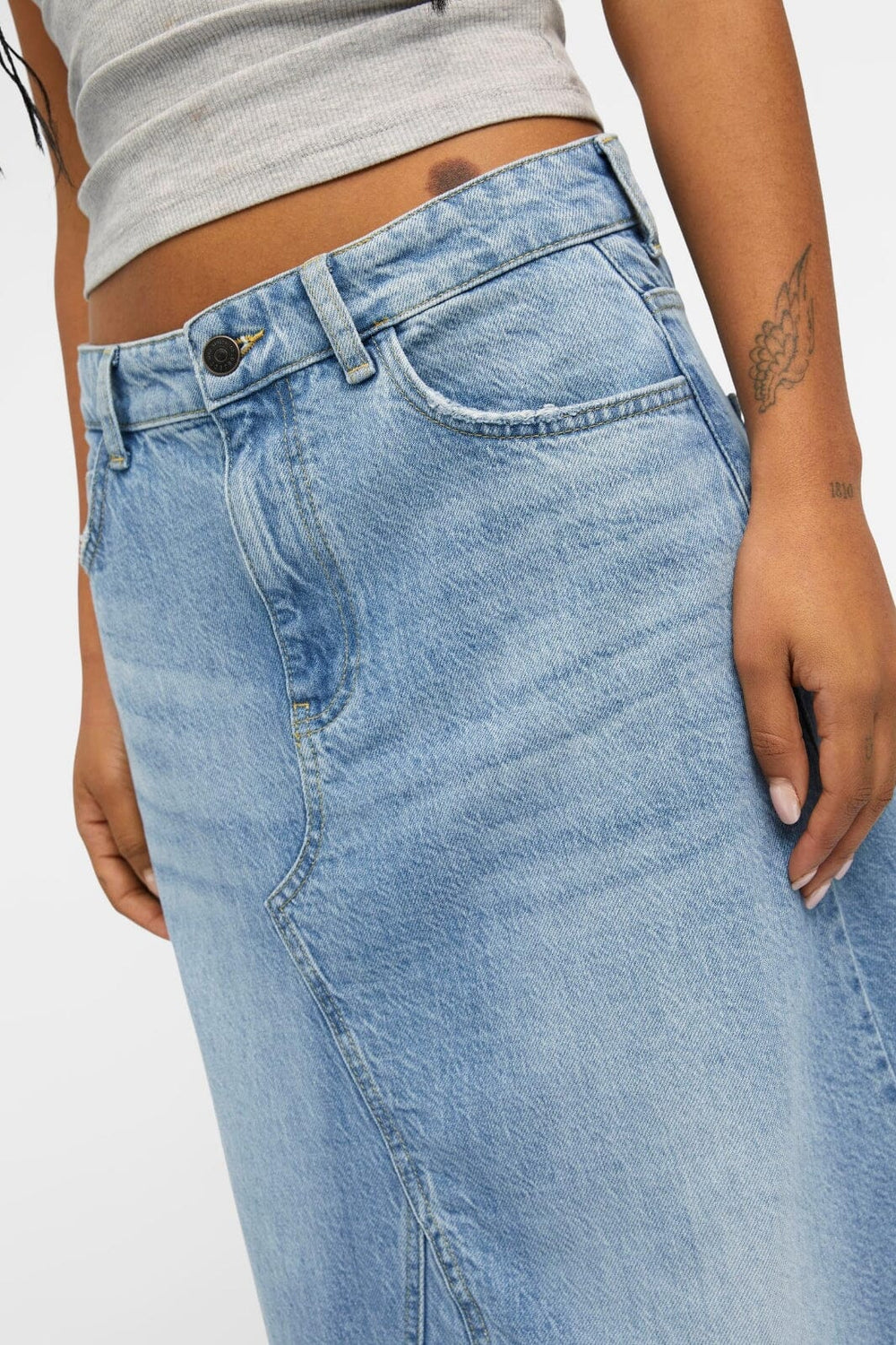 Object - Objharlow Long Denim Skirt E Div - 4440850 Light Blue Denim Nederdele 