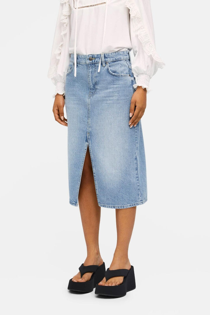 Object - Objharlow Midi Denim Skirt E Div - 4440867 Light Blue Denim Nederdele 