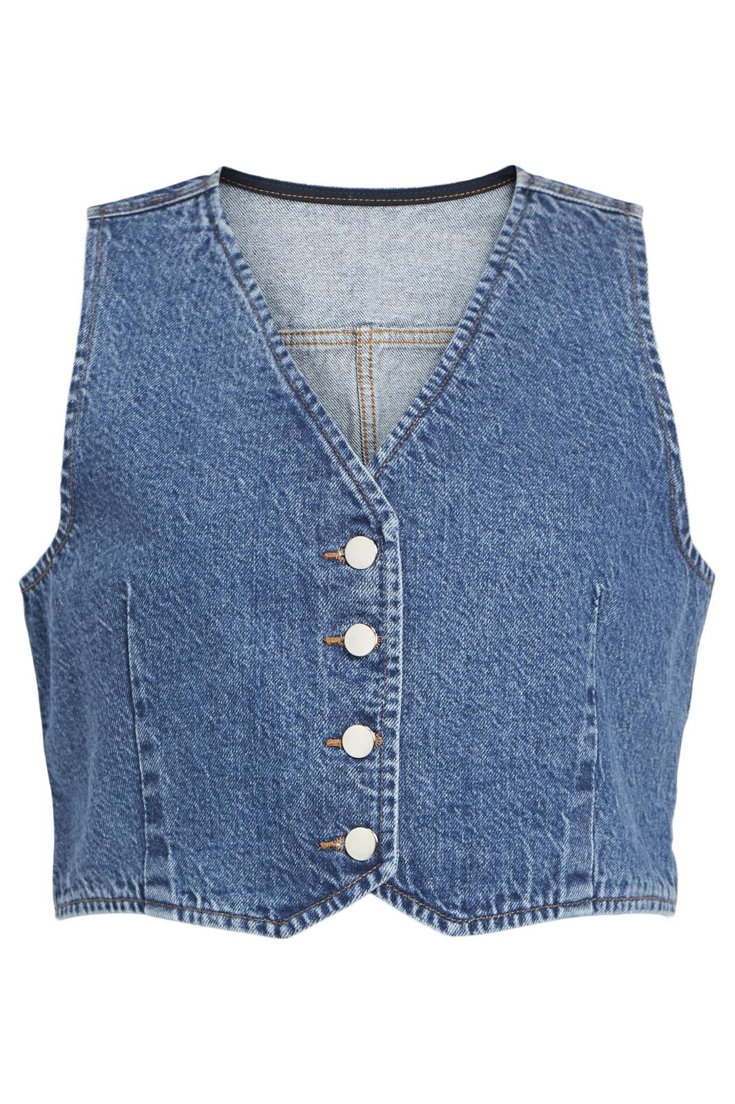 Object - Objharlow Short Vest Ofw - 4500118 Medium Blue Denim Veste 