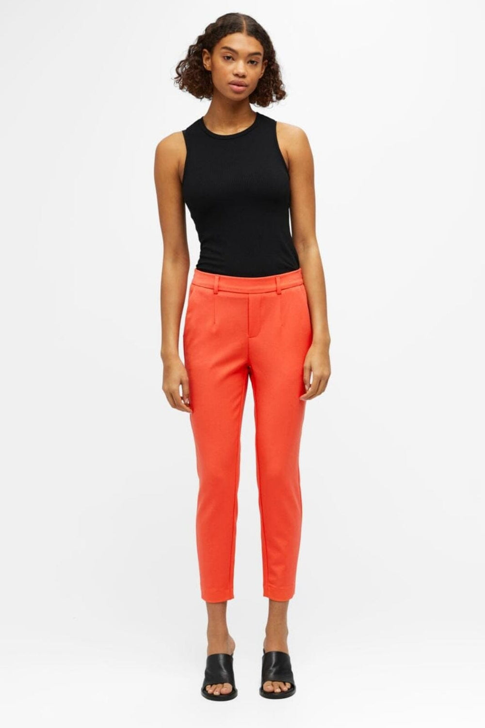 Object - Objlisa Slim Pant - 290677 Hot Coral Bukser 