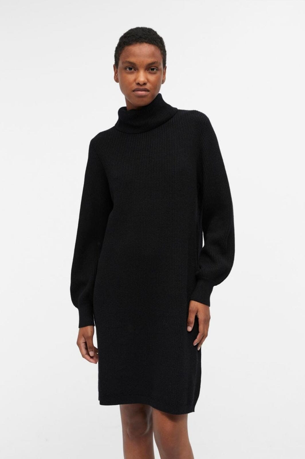 Object - Objmalena L/S Rollneck Dress - 4348297 Black Kjoler 