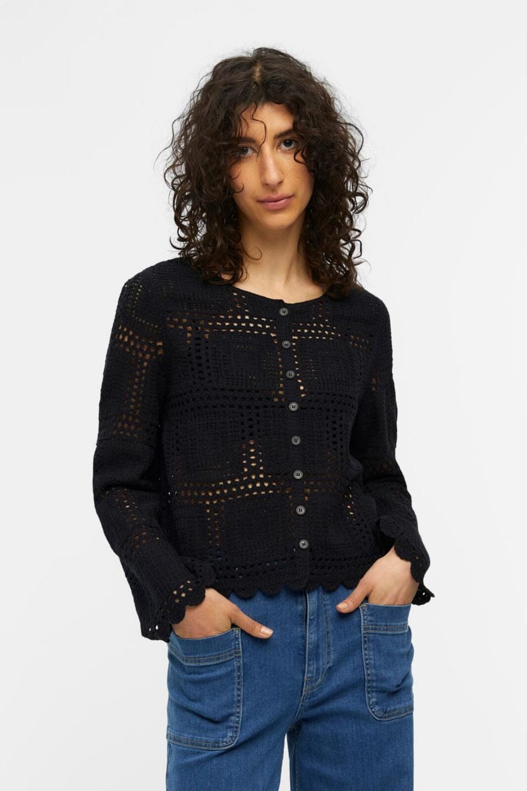 Object - Objorella L/S Knit Cardigan - 4297782 Black Cardigans 