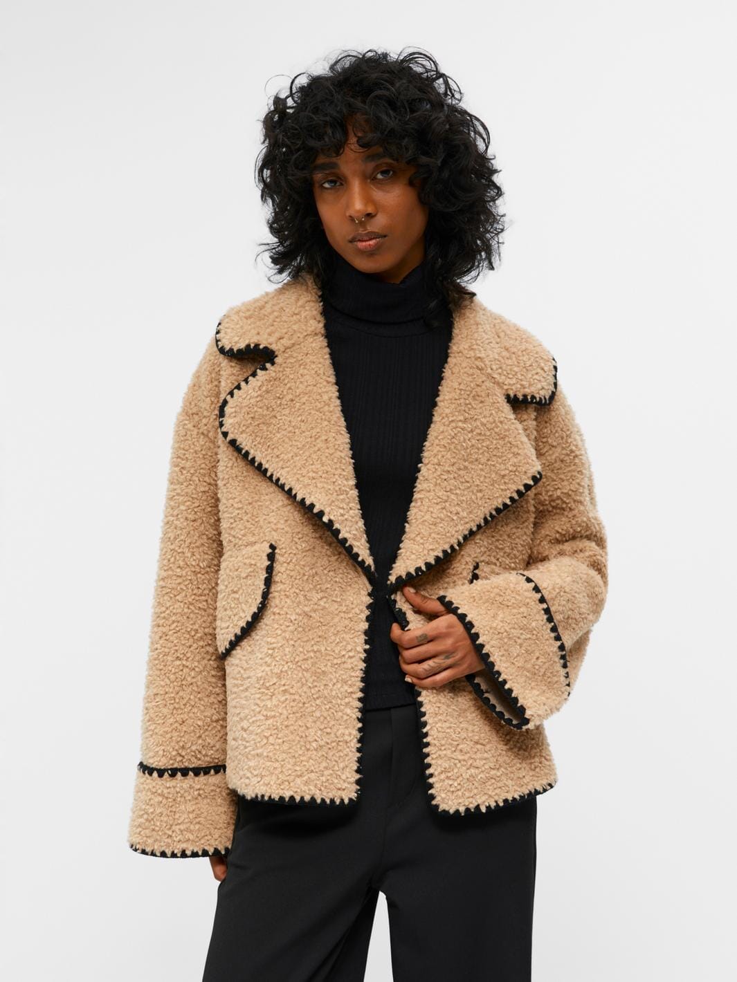 Object - Objshiren Jacket - 4296154 Humus Black Bindings