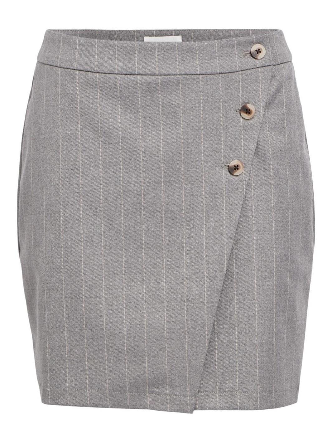 Object - Objtia Mini Wrap Skirt Aw Fair 23 - 4486339 Medium Grey Melange Pinstriped