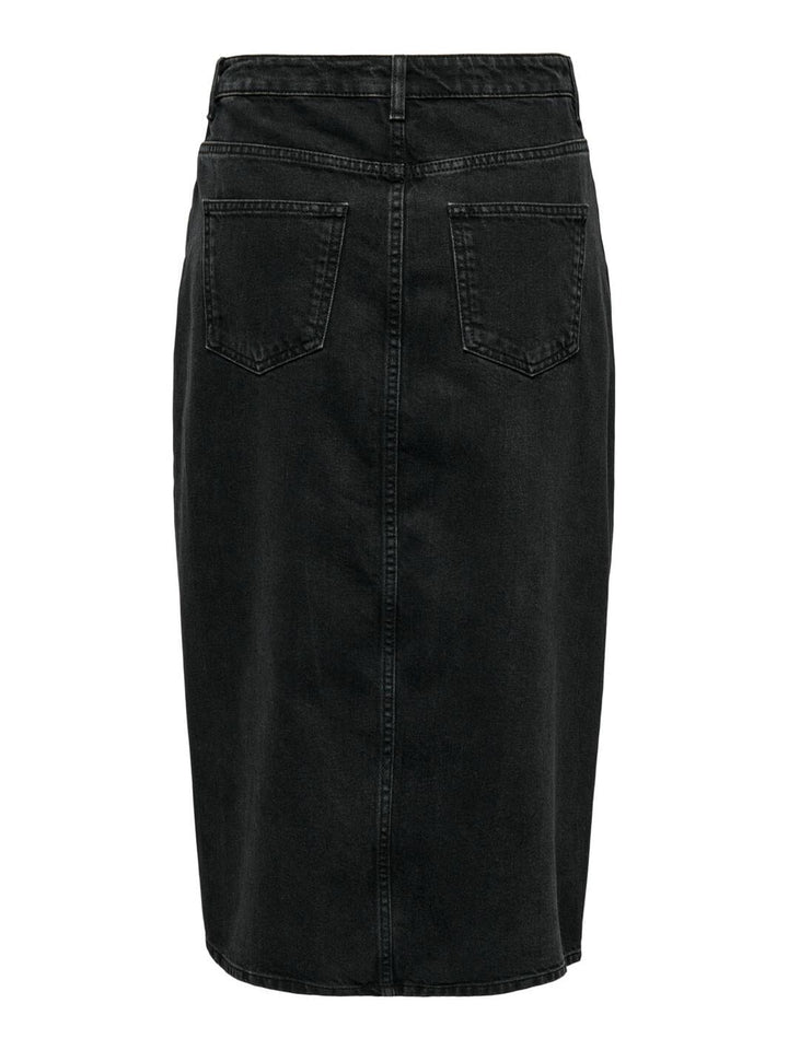 Only - Onlbianca Midi Skirt Rea - 4489594 Washed Black