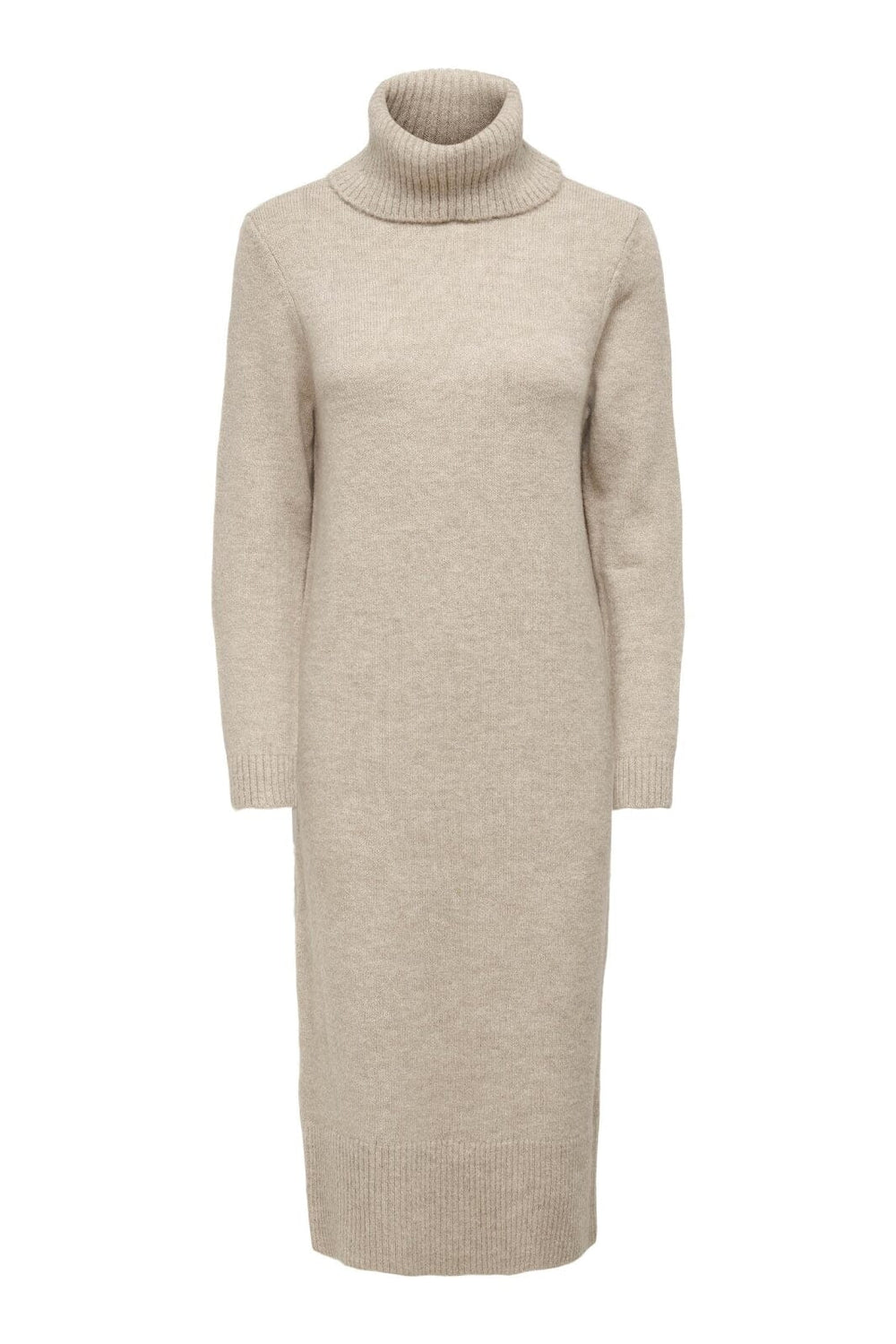 Only - Onlbrandie L/S Roll Neck Dress Knt - 3732376 Pumice Stone W. Melange Kjoler 