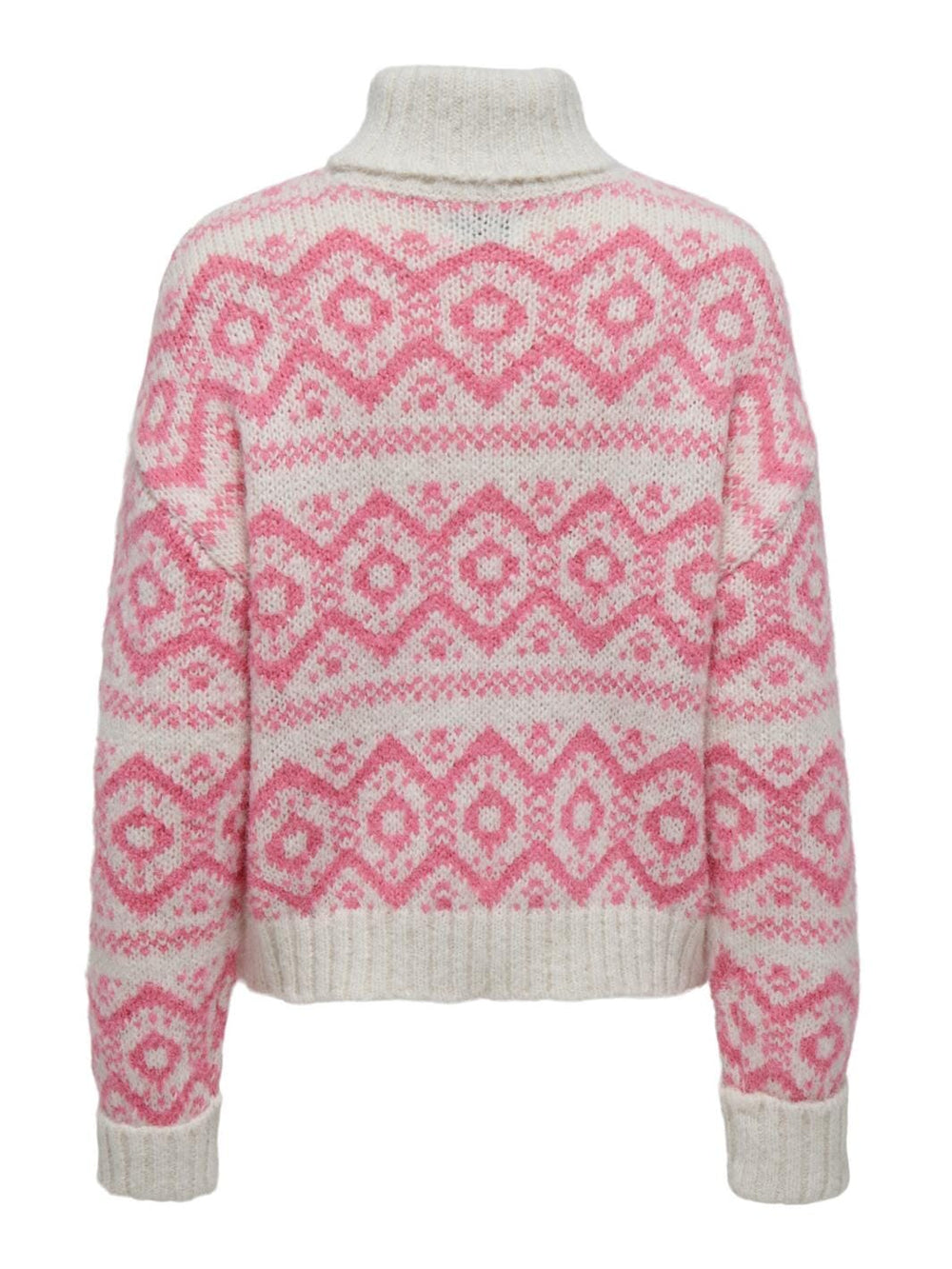 Only - Onlcarin Life Ls Jq Roll Neck Knt - 4300742 Birch Confetti