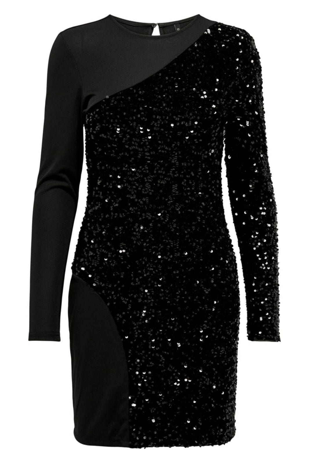 Only - Onlconfidence L/S Sequins Mix Dress - 4394368 Black Black sequins Kjoler 