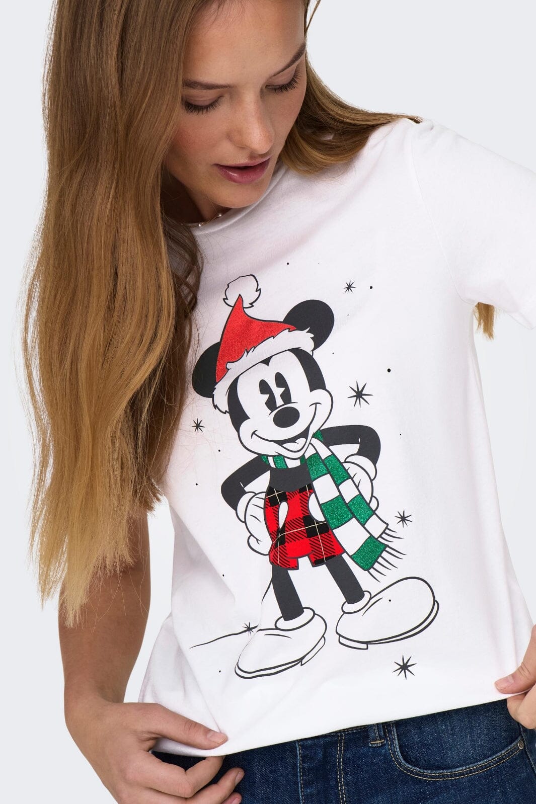 Only - Onldisney Christmas S/S Top Box - 4337611 Bright White Mickey T-shirts 
