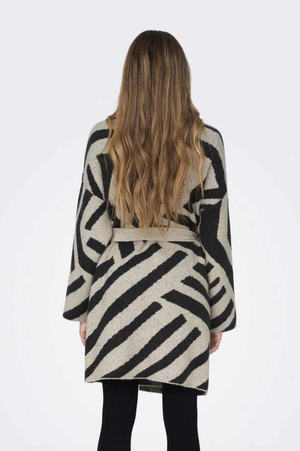 Only - Onlgeorgina Life Ls Jq Belt Cardigan Knt - 4301946 Oatmeal Black Cardigans 