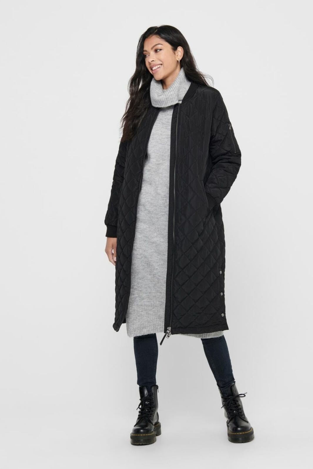 Only - Onljessica X-Long Quilted Coat - 3491181 Black Jakker 