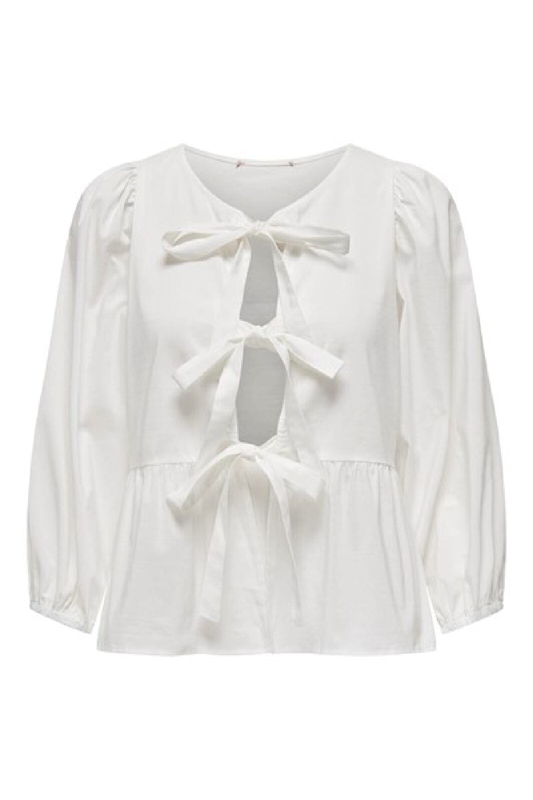 Only - Onlkally Tie Shirt - 4491353 Bright White Bluser 