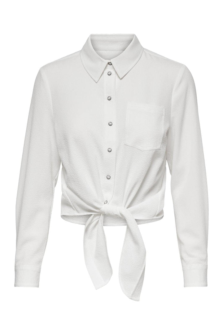 Only, Onllecey Ls Knot Shirt, Cloud Dancer