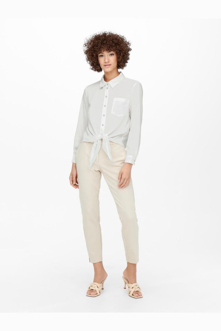 Only, Onllecey Ls Knot Shirt, Cloud Dancer