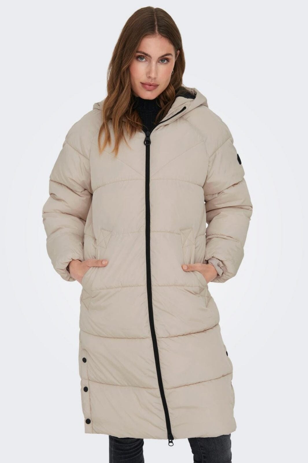 Only - Onlnewamanda Long Puffer Coat Cc - 4327288 Pumice Stone Jakker 