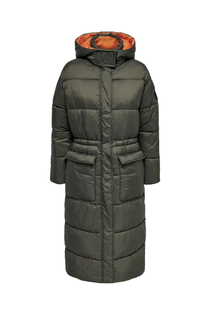 Only - Onlpuk Long Puffer Cc - 3953982 Kalamata Lining. Persimmon Orange