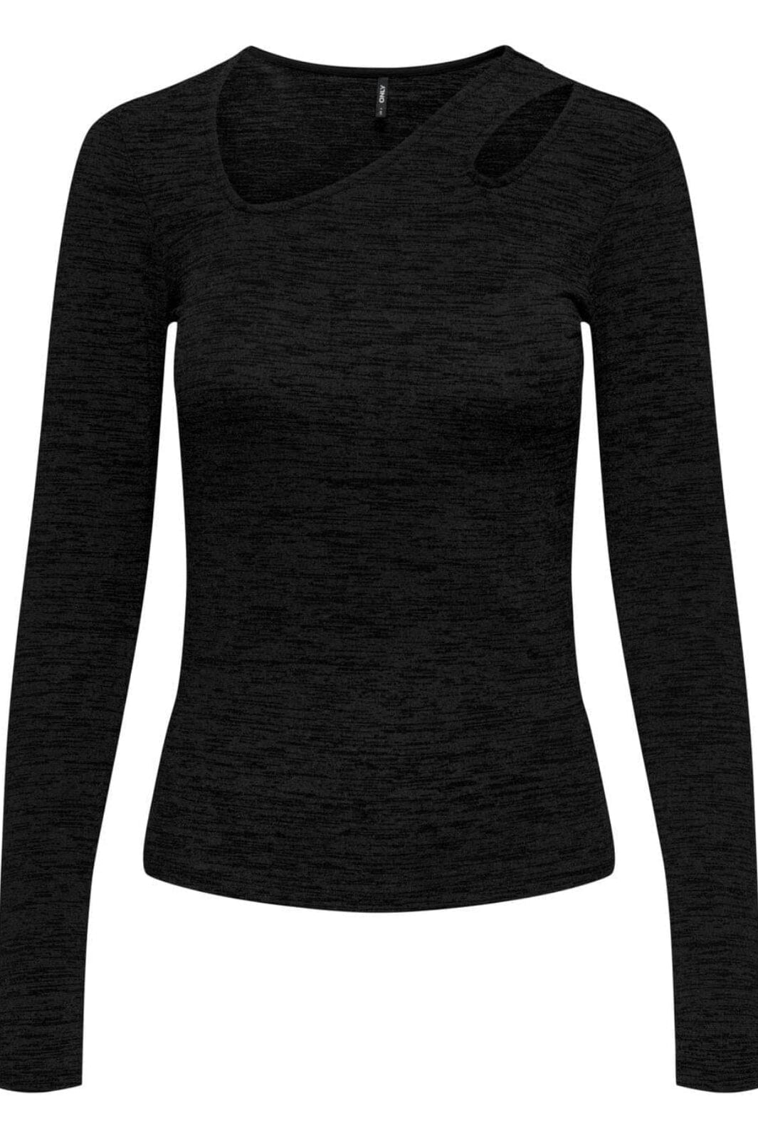 Only - Onlroma L/S Shine Cut-Out Top - 4433983 Black Black Glitter Bluser 