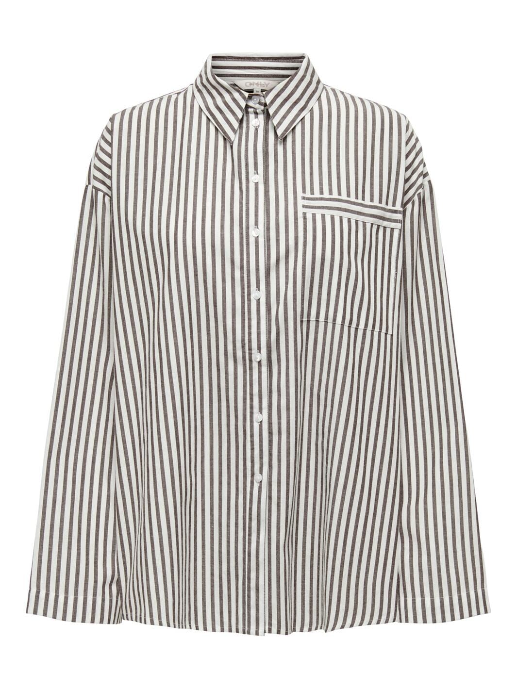 Only - Onlsaga Ls Stripe Shirt - 4235013 Shopping Bag Cloud Dancer