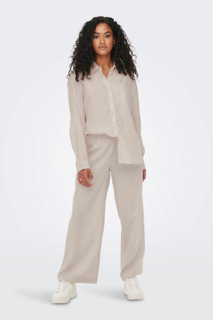 Only - Onltokyo Linen Blend Pant - 3996929 Moonbeam Bukser 