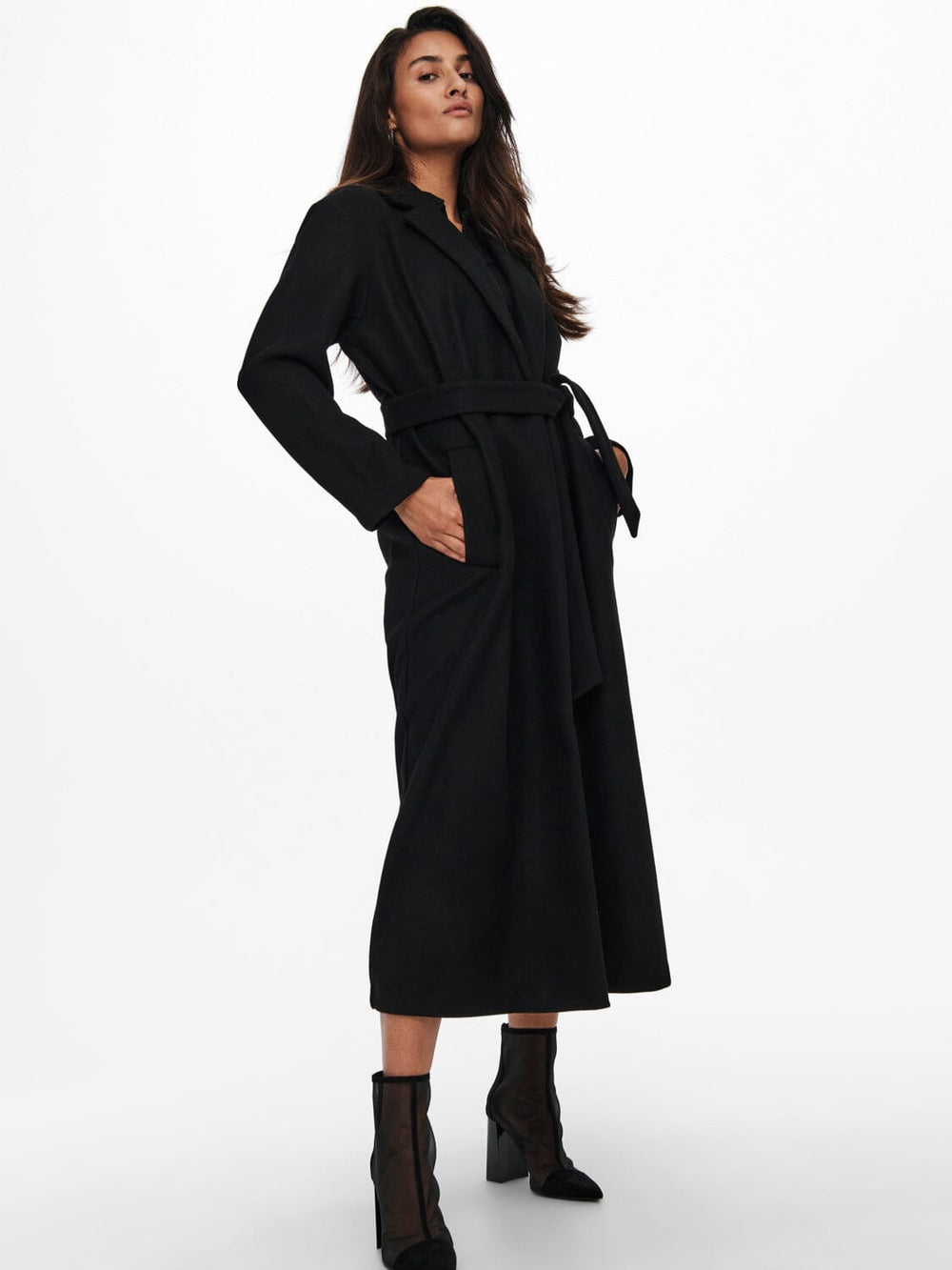 Only, Onltrillion Belt X-Long Coatigan Cc, Black SOLID