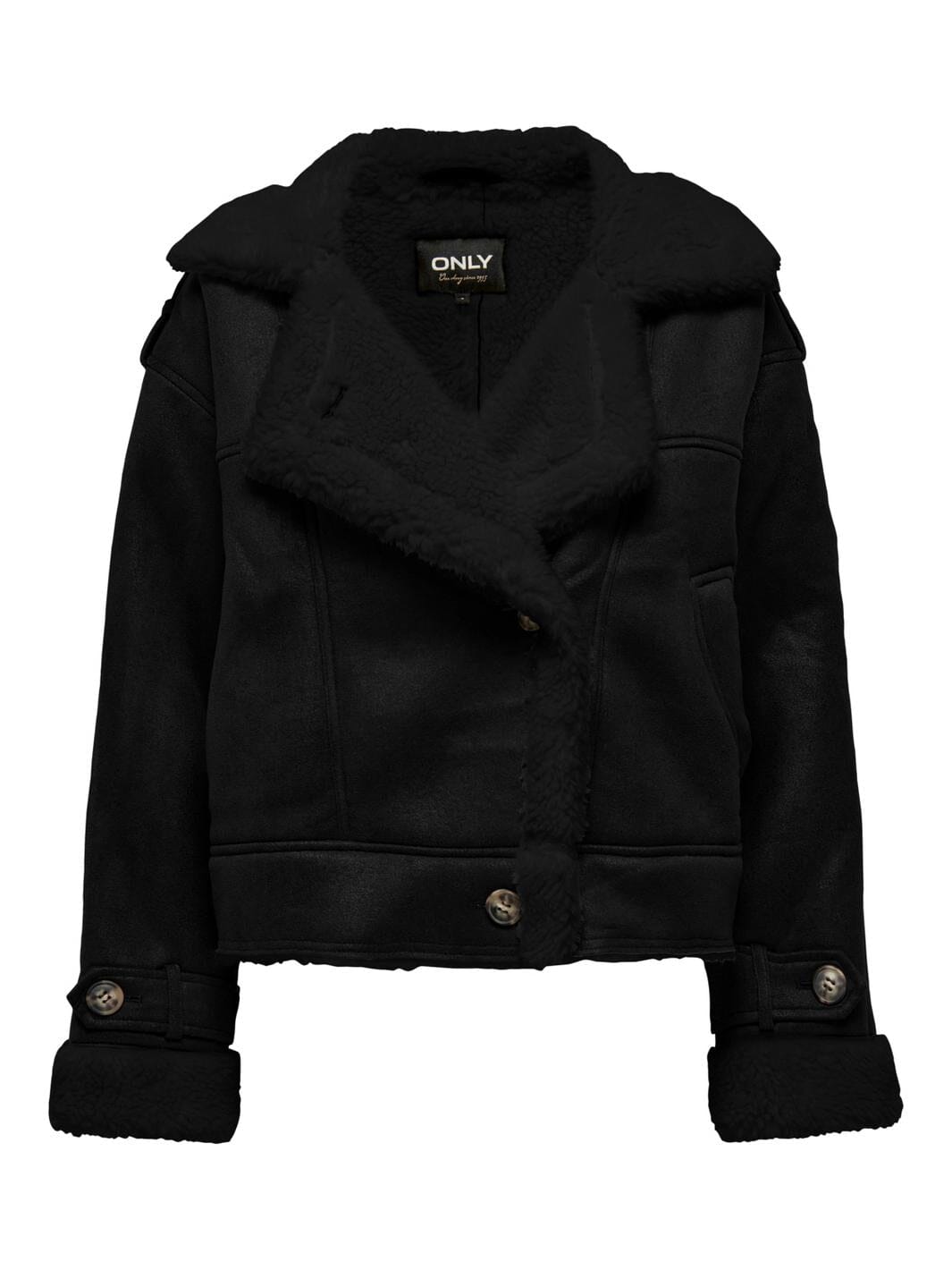 Only - Onlylva Faux Suede Bonded Jacket Cc - 4320296 Black