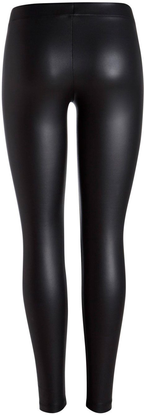 PIECES - New Shiny Fleece Leggings - Black Leggings 