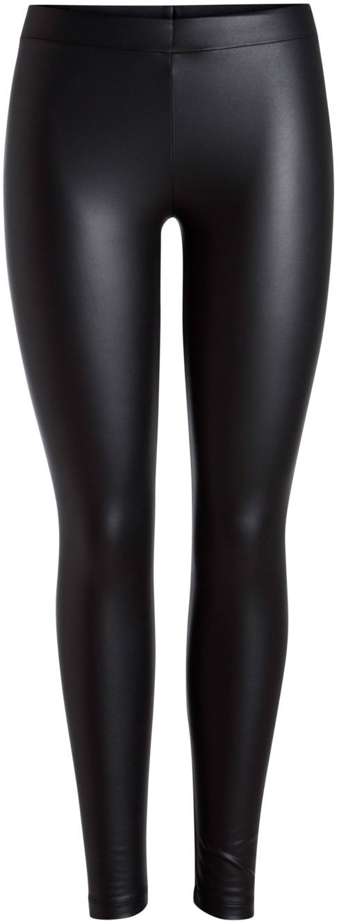 PIECES - New Shiny Fleece Leggings - Black Leggings 