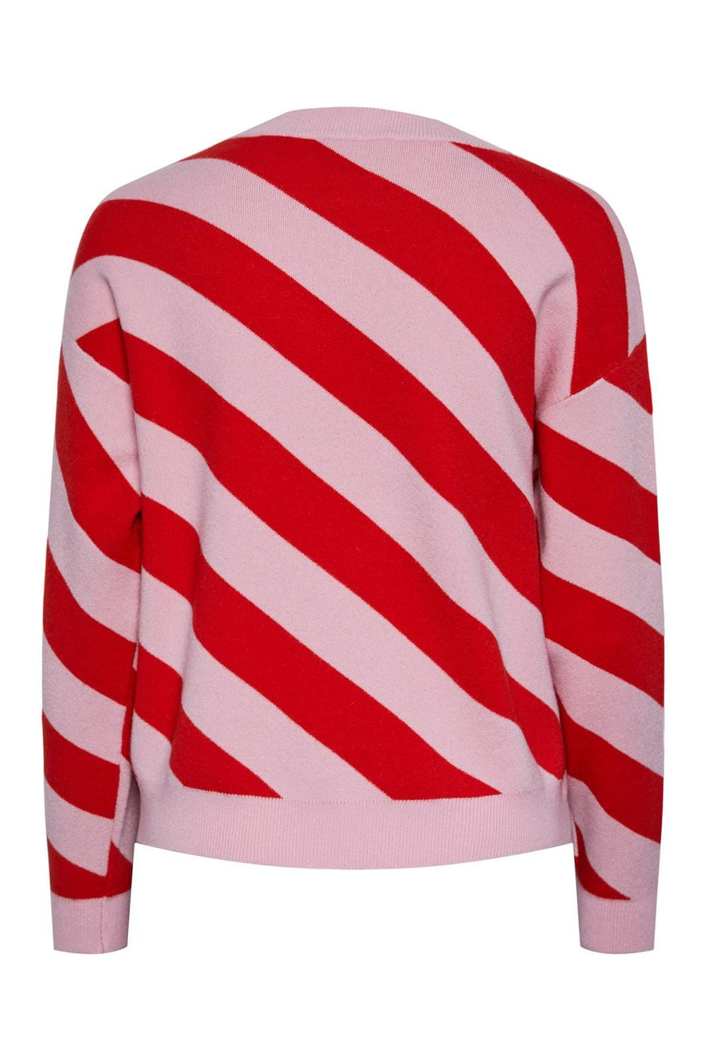Pieces, Pcabby Ls O-Neck Knit, High Risk Red PINK LADY