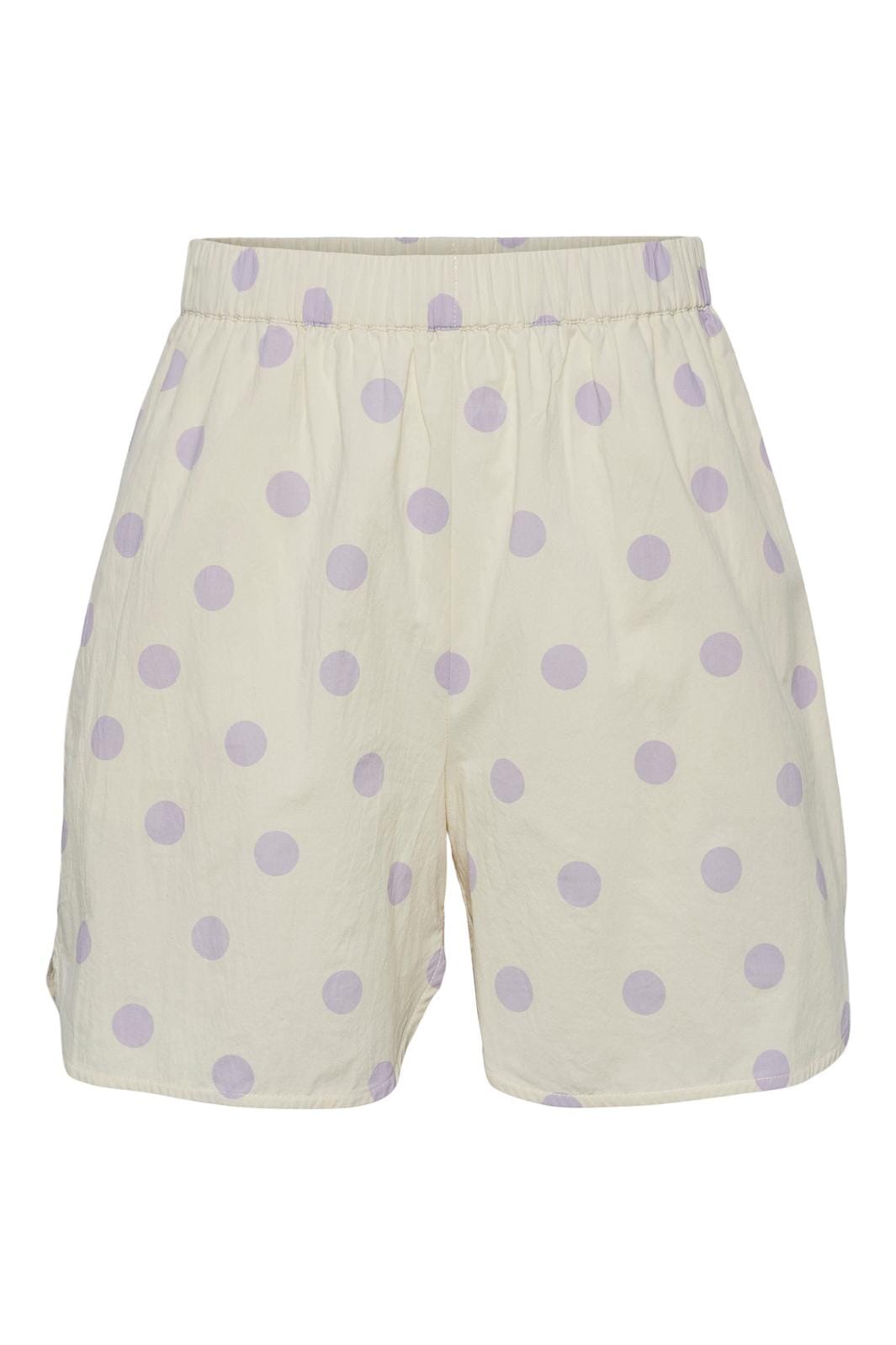 Pieces, Pcaddi Hw Shorts, Cloud Cream LAVENDER DOTS