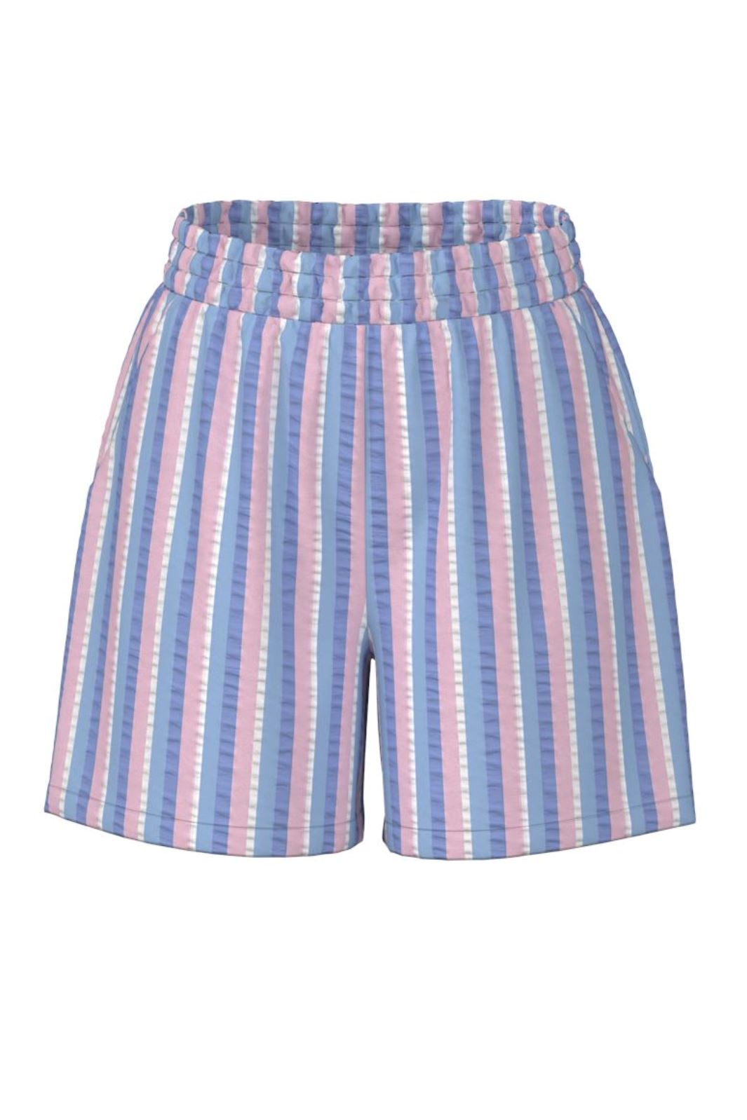 Pieces - Pcaitlyn Shorts - 4559113 Hydrangea Multi Stripes Shorts 
