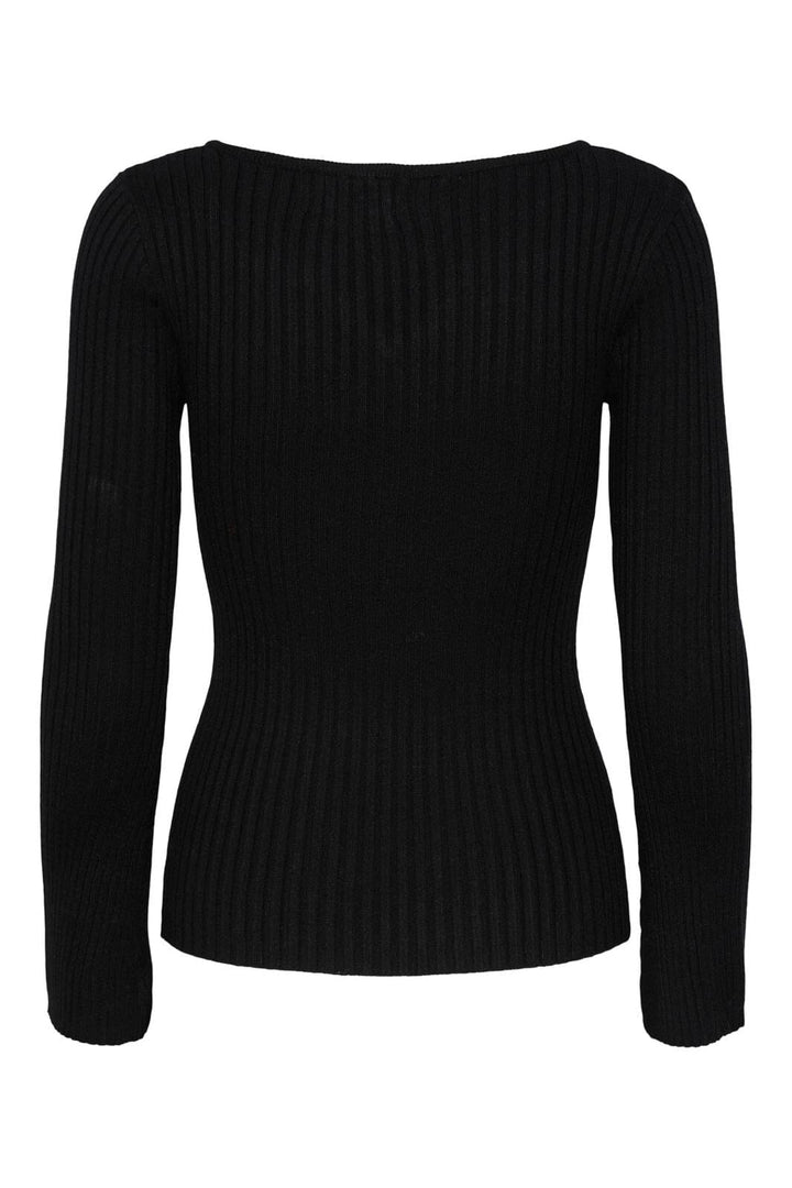 Pieces, Pcallison Ls V-Neck Knit Dmo, Black