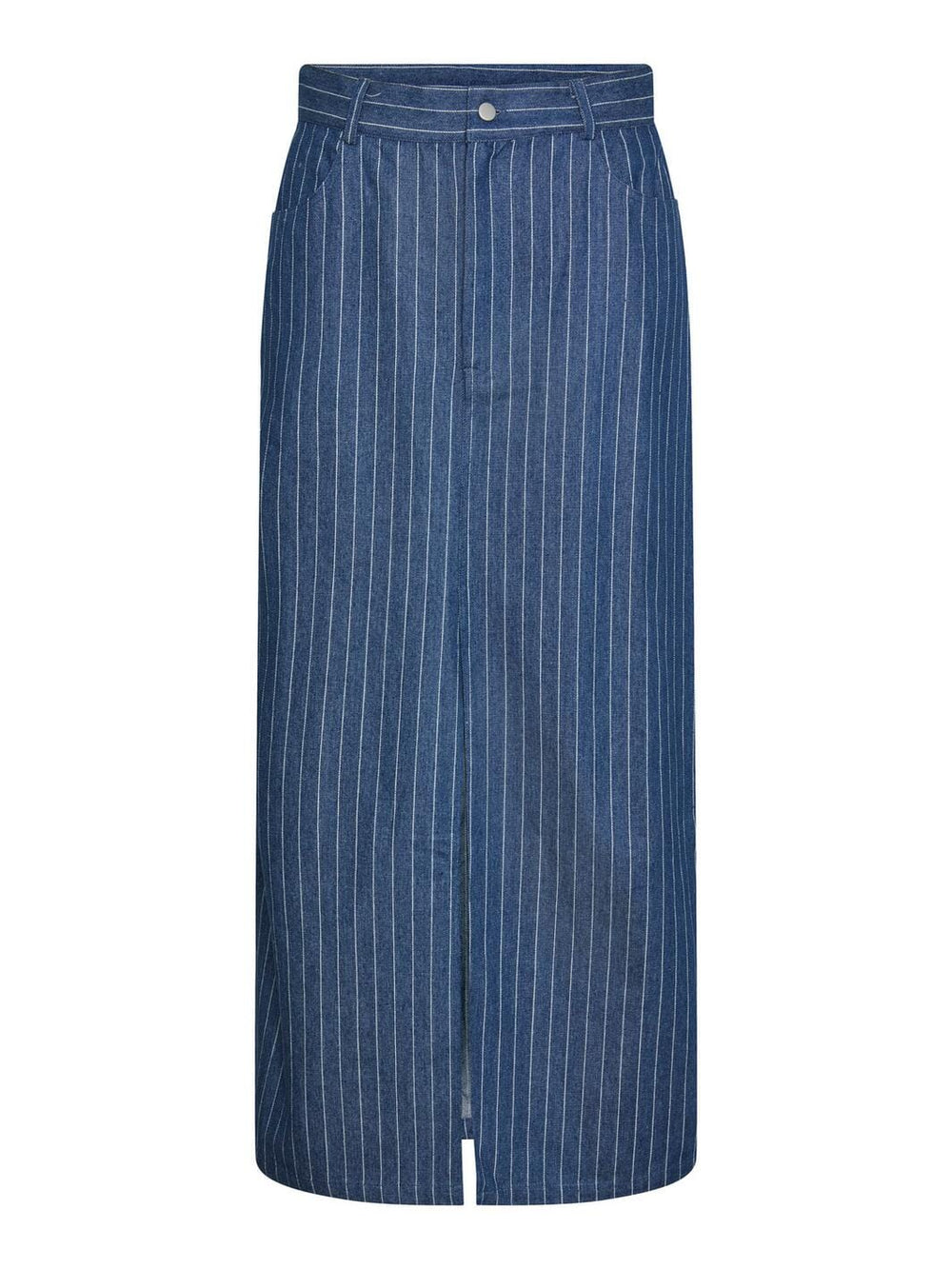 Pieces - Pcamilda Long Skirt - 4497320 Medium Blue Denim White