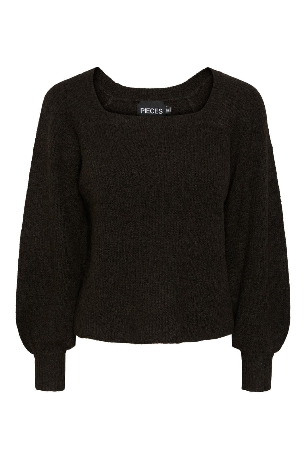 Pieces, Pcannika Ls Squared Neck Knit Dmo, Mole