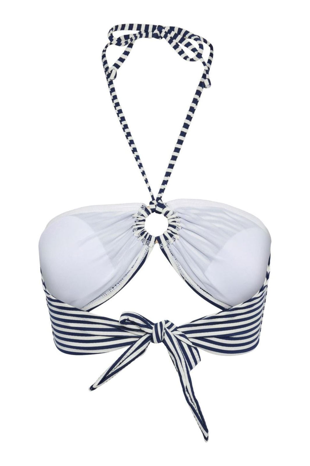 Pieces - Pcatrine Tie Bikini Top Sww - 4488014 Cloud Dancer Maritime Blue Bikinier 
