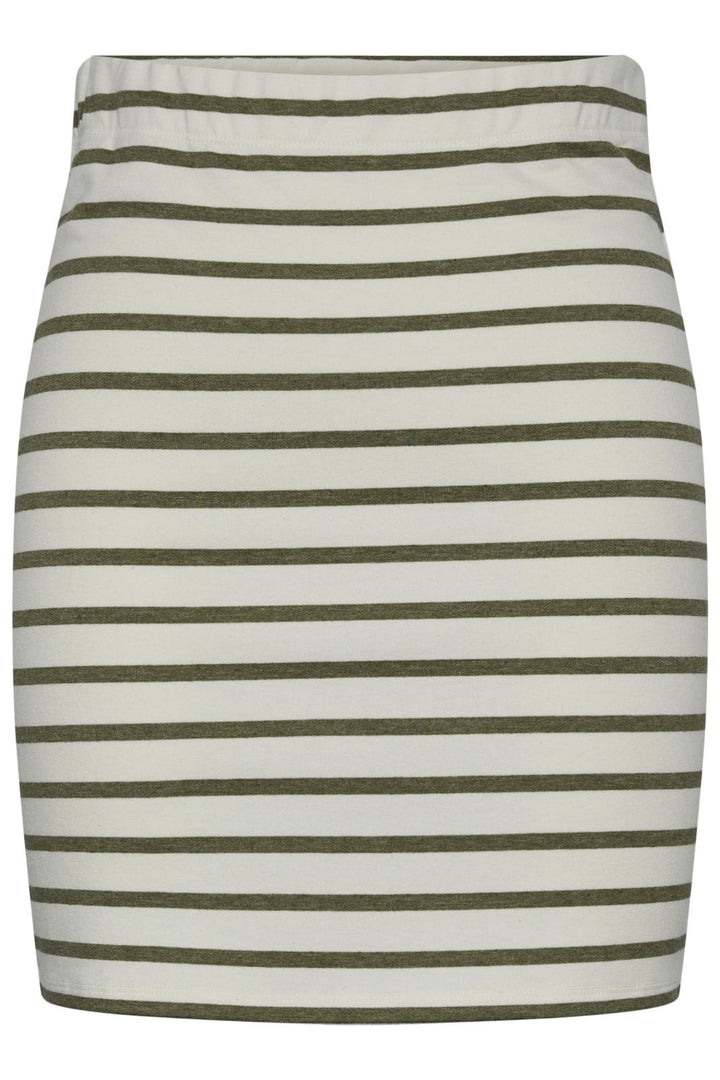 Pieces - Pcbibbi Short Skirt Pb - 4362263 Cloud Dancer Deep Lichen Green Nederdele 