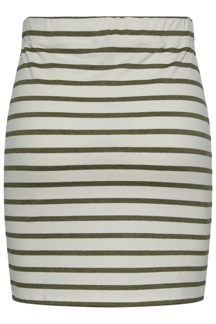 Pieces - Pcbibbi Short Skirt Pb - 4362263 Cloud Dancer Deep Lichen Green Nederdele 