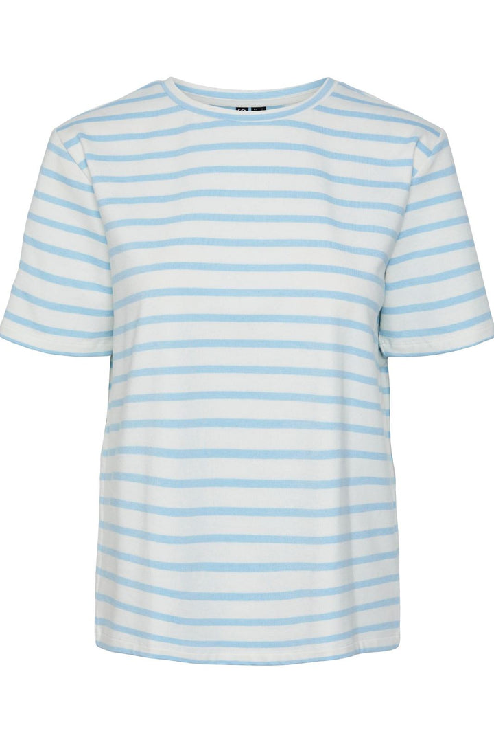 Pieces - Pcbibbi Ss O-Neck Top Pb - 4362143 Cloud Dancer Airy Blue T-shirts 